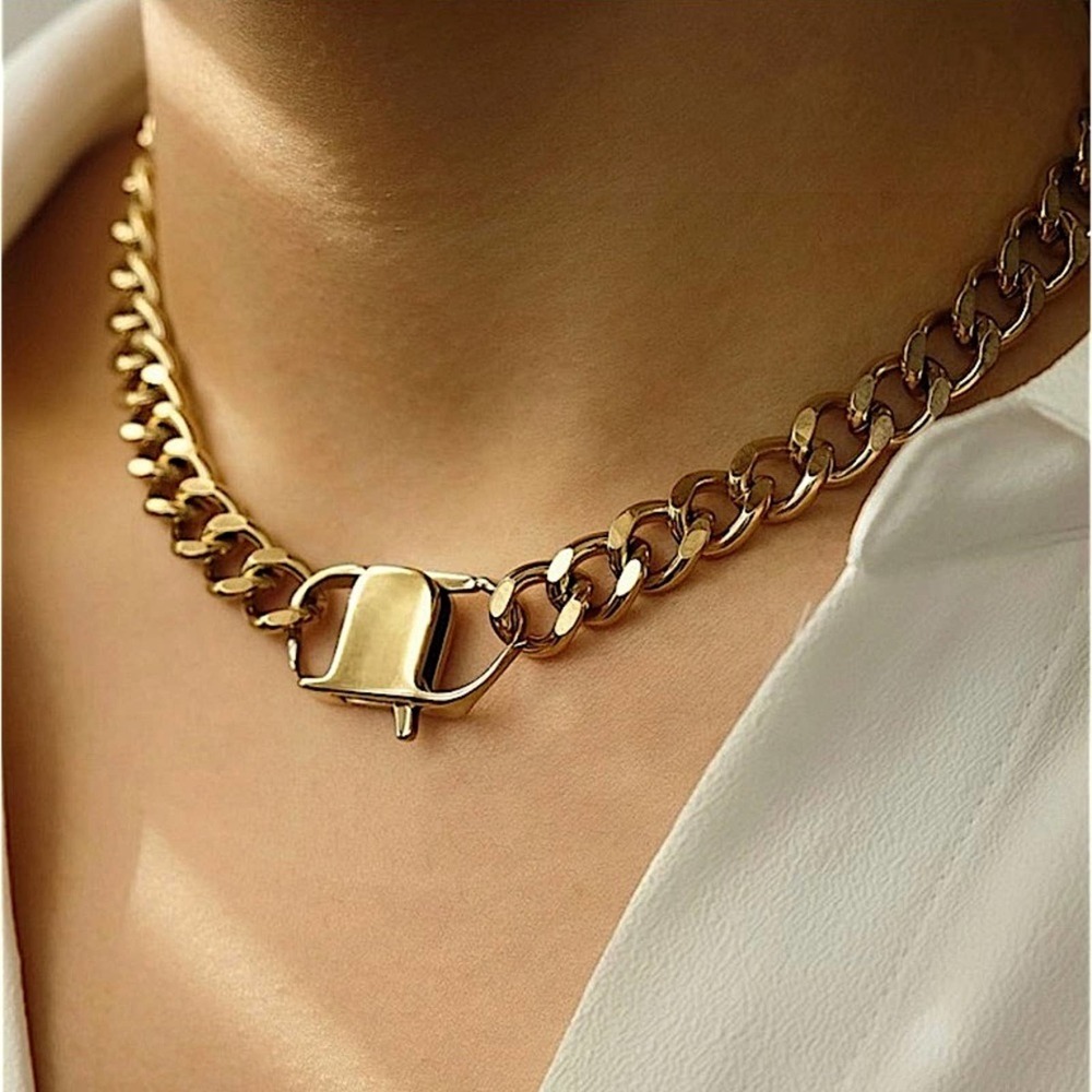 Chain Link Gold Plated Cuban Choker